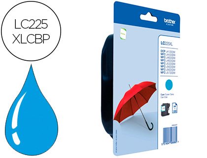 CARTOUCHE BROTHER JET D'ENCRE ORIGINALE LC225XLC COULEUR CYAN