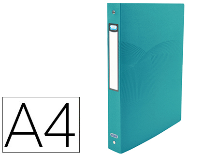 CLASSEUR OXFORD OSMOSE 4 ANNEAUX RONDS 15MM POLYPROPYLÈNE 5/10E A4 DOS 20MM COULEUR TURQUOISE