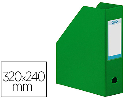 PORTE-REVUES ELBA COLOR LIFE PVC GRAIN TOILÉ PAN COUPÉ FORMAT 32X24CM DOS 10CM COLORIS VERT