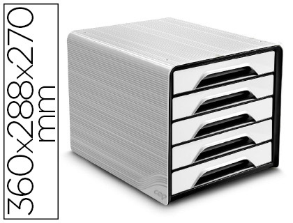 MODULE CLASSEMENT CEP SMOOVE 5 TIROIRS 240X320MM COLORIS BLANC ET NOIR