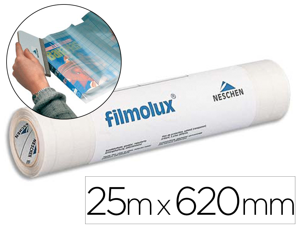 FILM PVC ADHESIF TRANSPARENT POUR LA COUVERTURE DE LIVRE   POSE DEFERE LUX CRISTAL DIM.  25MX620MM