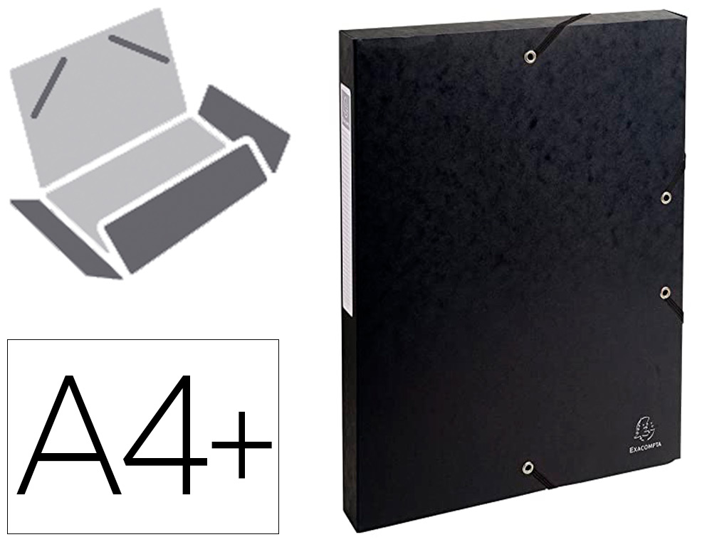 BOÎTE CLASSEMENT EXACOMPTA EXABOX CARTE LUSTRÉE 7/10E A4+ 25X33CM DOS 2,5CM COLORIS NOIR