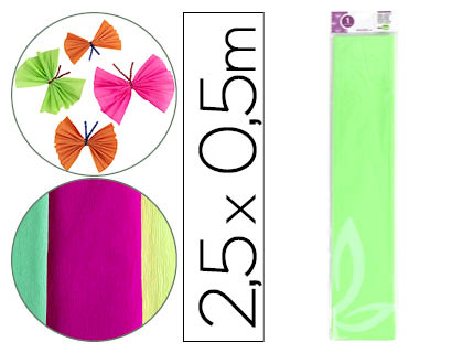 PAPIER CRPON LIDERPAPEL 34G/M2 50CMX2.5M UNICOLORE VERT FLUORESCENT