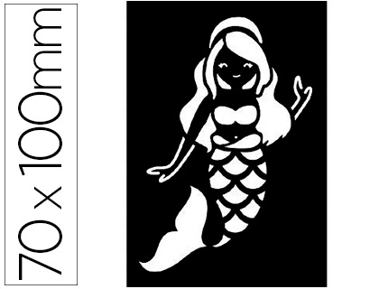 POCHOIR ADHSIF KI-SIGN SIRNES VINYLE SOUPLE REPOSITIONNABLE TATOUAGES TEMPORAIRES DCORATION TEXTILE 70X100MM