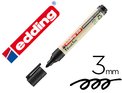 MARQUEUR EDDING E-28 ECOLINE TABLEAU BLANC RECHARGEABLE    POINTE OGIVE 1,5/3MM ENCRE    CAP-OFF EFFACABLE A SEC