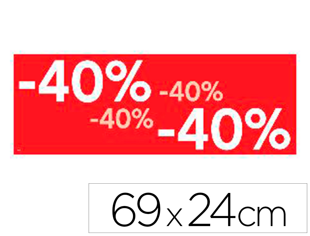 AFFICHE APLI AGIPA -40% FORMAT 69X24CM COLORIS ROUGE BLANC
