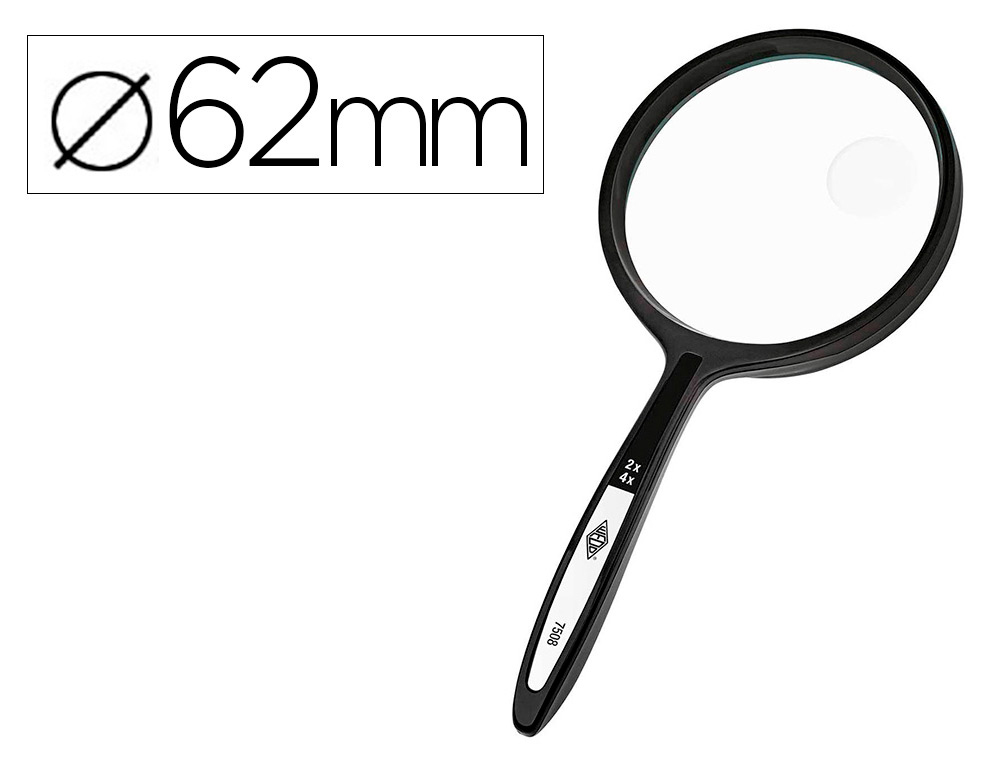 LOUPE Q-CONNECT BIFOCALE EN VERRE DIAM. 62MM POIGNEE      COURBEE COLORIS NOIR