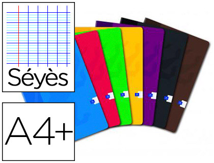 CAHIER PIQUÉ OXFORD COUVERTURE PELLICULÉE LAVABLE A4+ 24X32CM 48 PAGES 90G SÉYÈS