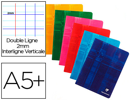 CAHIER PIQU CLAIREFONTAINE CRITURE POUR ENFANTS A5+ 17X22CM 32 PAGES 90G DOUBLE LIGNE 2MM MARGE