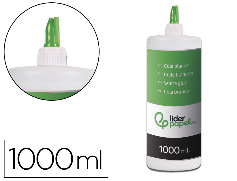 COLLE VINYLIQUE LIDERPAPEL BLANCHE TRAVAUX MANUELS PAPIER AUTRES MATRIAUX RAPIDE ADHRENCE SANS SOLVANT POT 1000ML