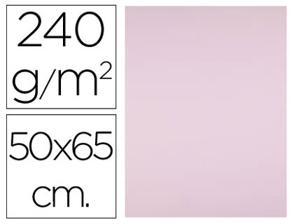 PAPIER CARTONNE LIDERPAPEL 50X65CM 240GR COLORIS ROSE    PAQUET 25 FEUILLES