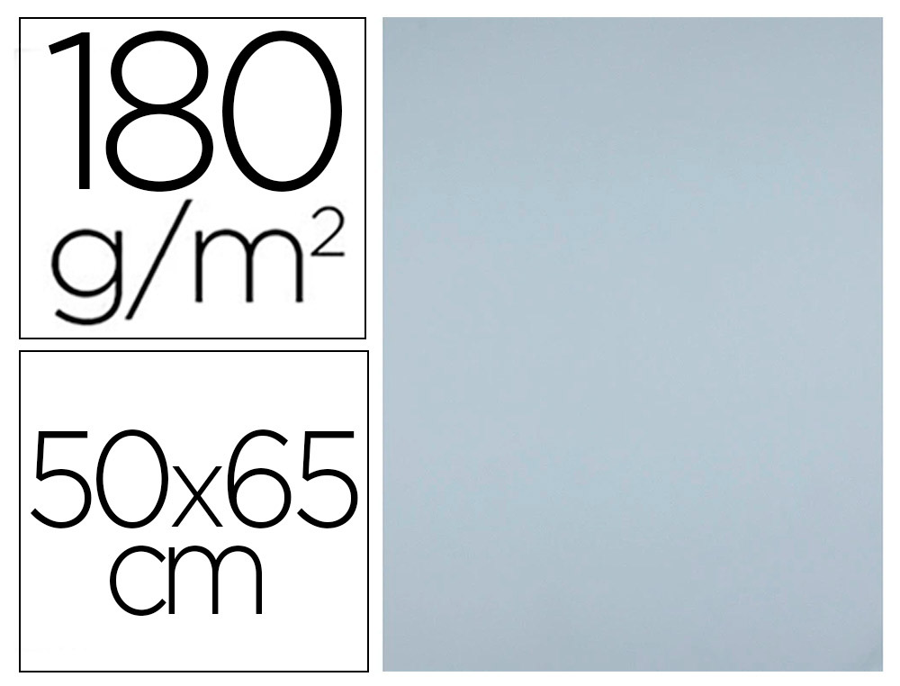 PAPIER CARTONNE LIDERPAPEL 50X65CM 180GR COLORIS GRIS