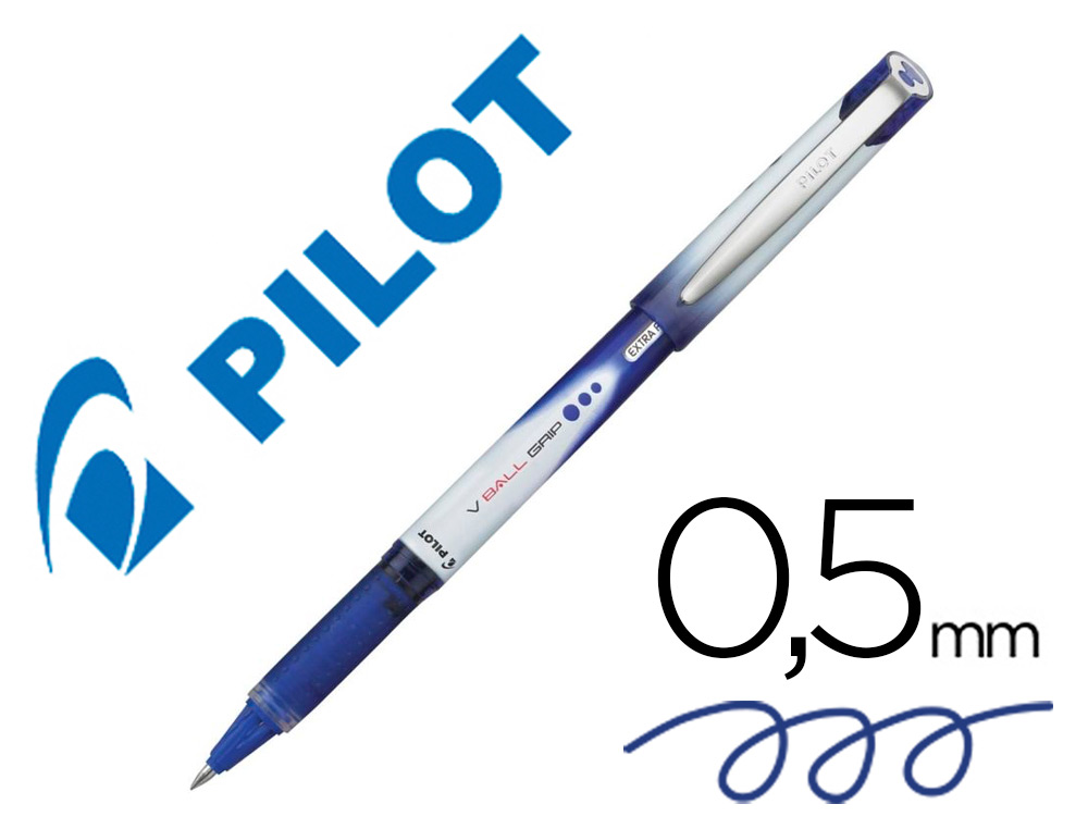 ROLLER PILOT VBALL 5 POINTE MÉTAL GRIP COULEUR BLEU