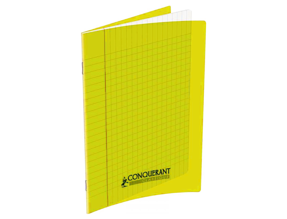 CAHIER CONQURANT POLYPROPYLNE A4+ 24X32CM 140 PAGES 90G SYS COLORIS JAUNE