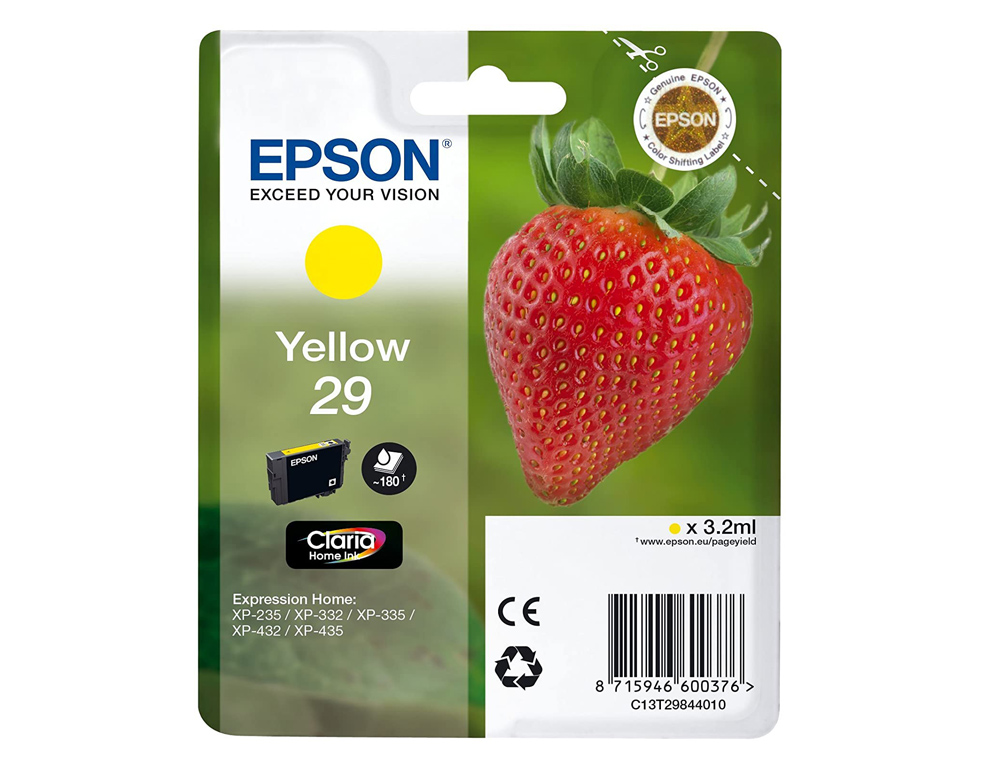 CARTOUCHE EPSON T2992 XL JET D'ENCRE FRAISE CLARIA COULEUR CYAN
