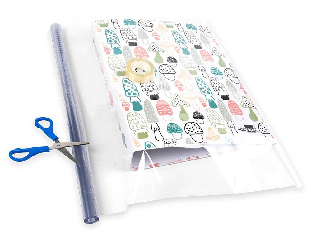 COUVRE-LIVRES LIDERPAPEL PLASTIQUE TRANSPARENT RSISTANT 7/100E ROULEAU 0.45X2M