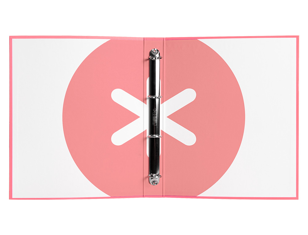 CLASSEUR ANTARTIK 4 ANNEAUX RONDS 25MM A4 CARTON REMBORD COLORIS CORAIL