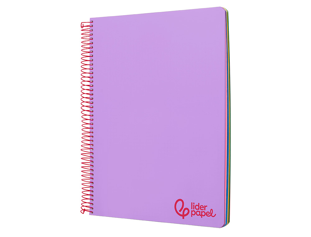 CAHIER SPIRALE LIDERPAPEL A4 MICRO WONDER 240 PAGES 90G    5X5MM 4 TROUS 5 BANDES        COULEURS VIOLET
