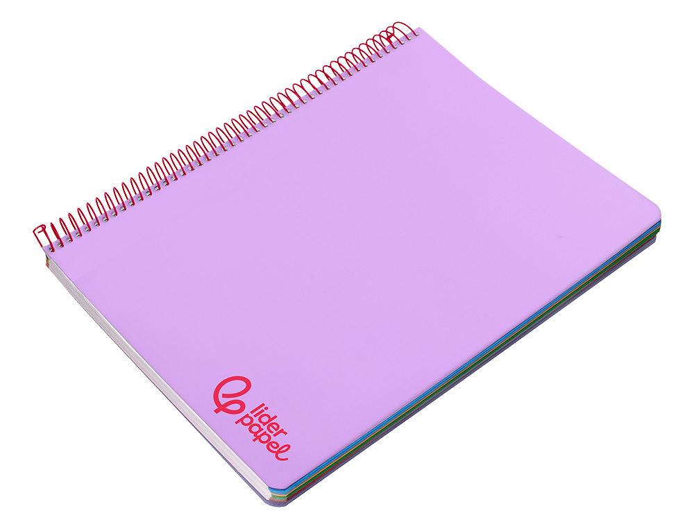 CAHIER SPIRALE LIDERPAPEL A4 MICRO WONDER 240 PAGES 90G    5X5MM 4 TROUS 5 BANDES        COULEURS VIOLET
