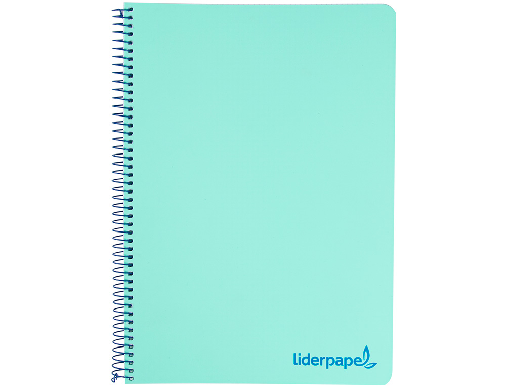 CAHIER SPIRALE LIDERPAPEL A5 MICRO WONDER 240 PAGES 90G    5X5MM 6 TROUS 5 BANDES        COULEURS VERT CLAIR