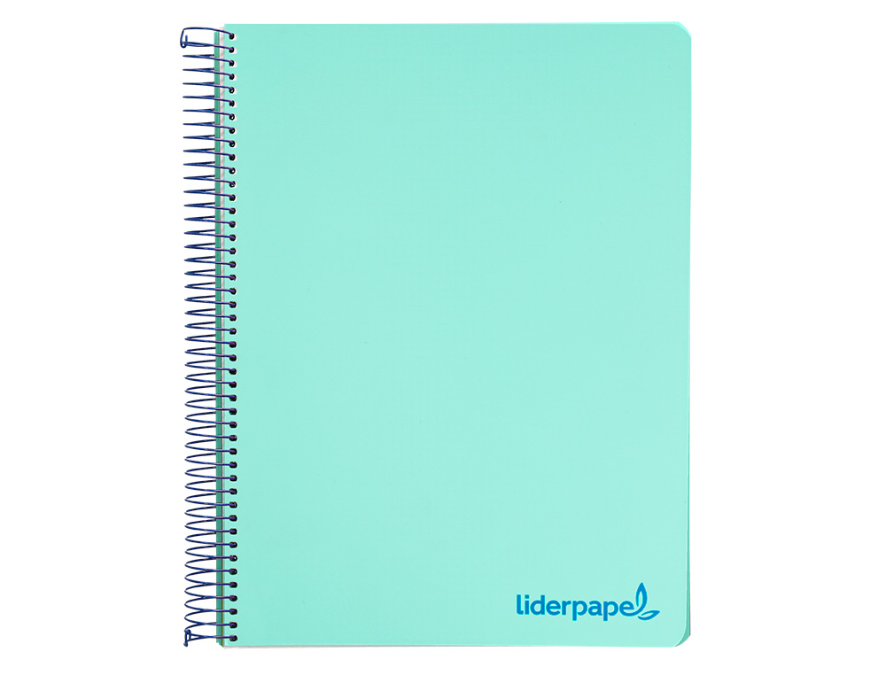 CAHIER SPIRALE LIDERPAPEL A5 MICRO WONDER 240 PAGES 90G    5X5MM 6 TROUS 5 BANDES        COULEURS VERT CLAIR