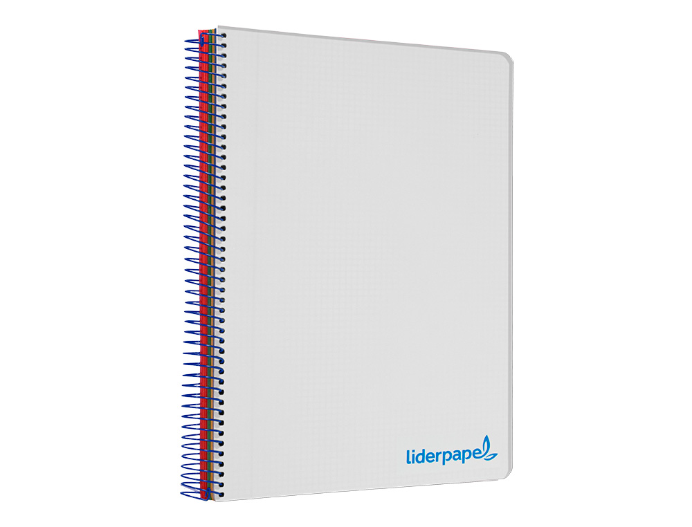 CAHIER SPIRALE LIDERPAPEL A5 MICRO WONDER 240 PAGES 90G    5X5MM 6 TROUS 5 BANDES        COULEURS GRIS