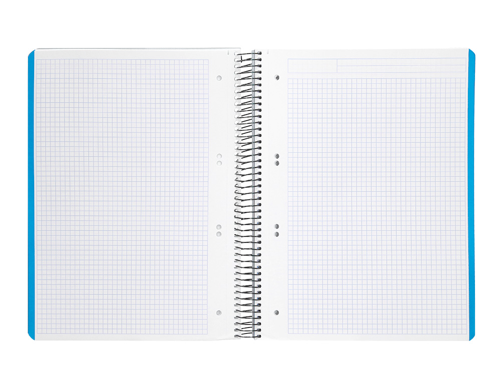CAHIER SPIRALE LIDERPAPEL A5 MICRO WONDER 240 PAGES 90G    5X5MM 6 TROUS 5 BANDES        COULEURS GRIS