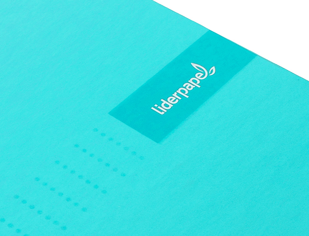 CAHIER SPIRALE LIDERPAPEL CRAFTY COUVERTURE CONTRECOLLÉE A5 240P 90G/M2 5X5MM MICROPERFORÉ 6 TROUS COLORIS TURQUOISE