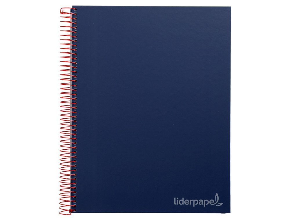 CAHIER SPIRALE LIDERPAPEL JOLLY COUVERTURE CONTRECOLLE A4 280P 75G/M2 5X5MM MICROPERFOR 4 TROUS COLORIS BLEU MARINE