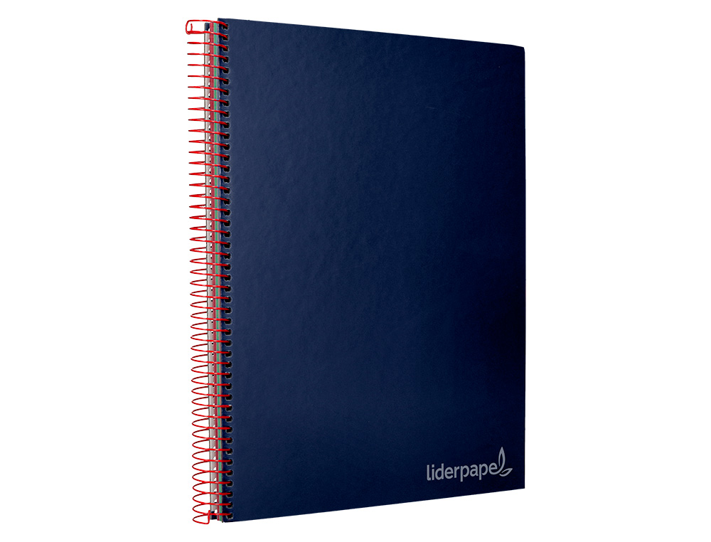 CAHIER SPIRALE LIDERPAPEL JOLLY COUVERTURE CONTRECOLLE A4 280P 75G/M2 5X5MM MICROPERFOR 4 TROUS COLORIS BLEU MARINE