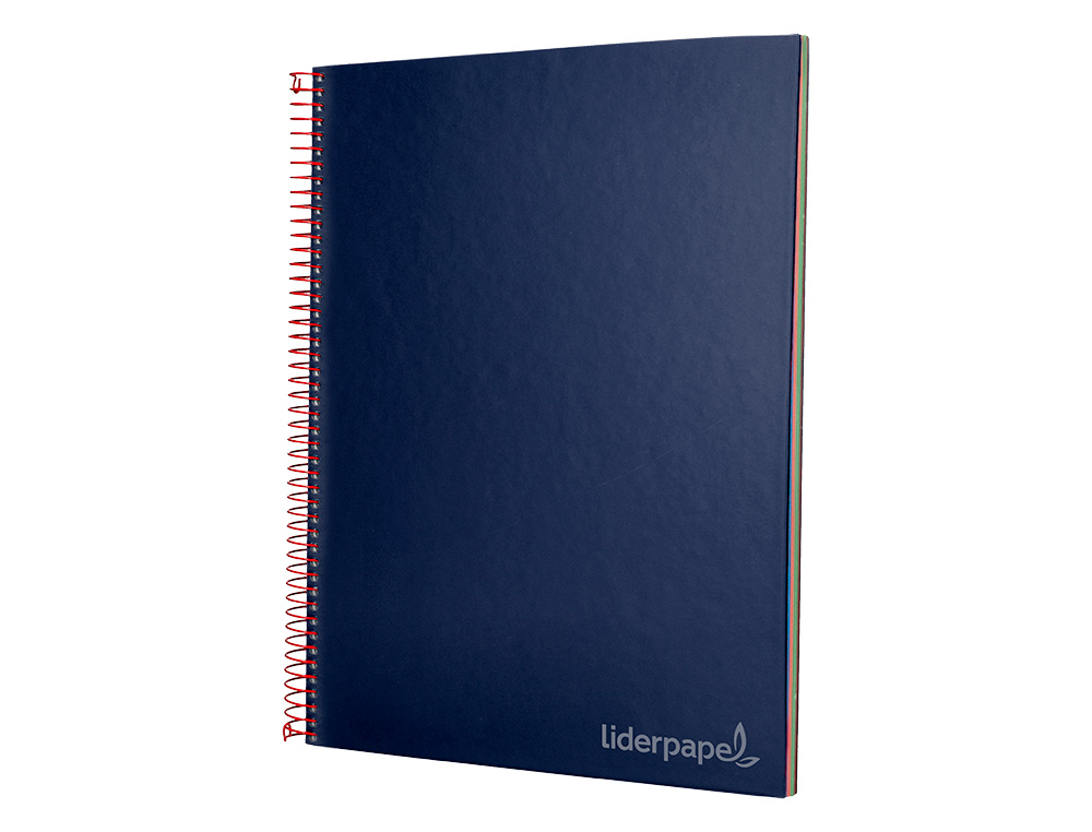 CAHIER SPIRALE LIDERPAPEL JOLLY COUVERTURE CONTRECOLLE A4 280P 75G/M2 5X5MM MICROPERFOR 4 TROUS COLORIS BLEU MARINE