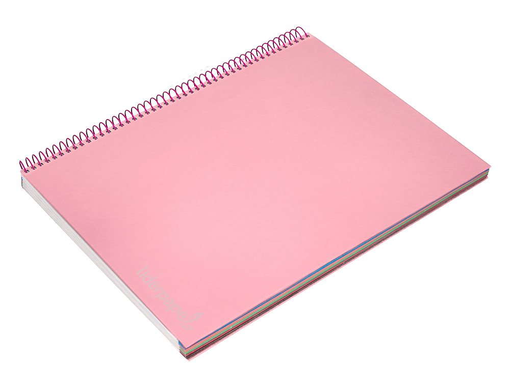 CAHIER SPIRALE LIDERPAPE JOLLYCOUVERTURE CONTRECOLLÉE A4 280P 75G/M2 5X5MM MICROPERFORÉ 4 TROUS COLORIS ROSE