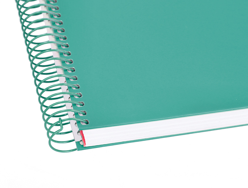 CAHIER SPIRALE LIDERPAPEL CRAFTY COUVERTURE CONTRECOLLE A4 240P 90G/M2 5X5MM MICROPERFOR 4 TROUS COLORIS TURQUOISE