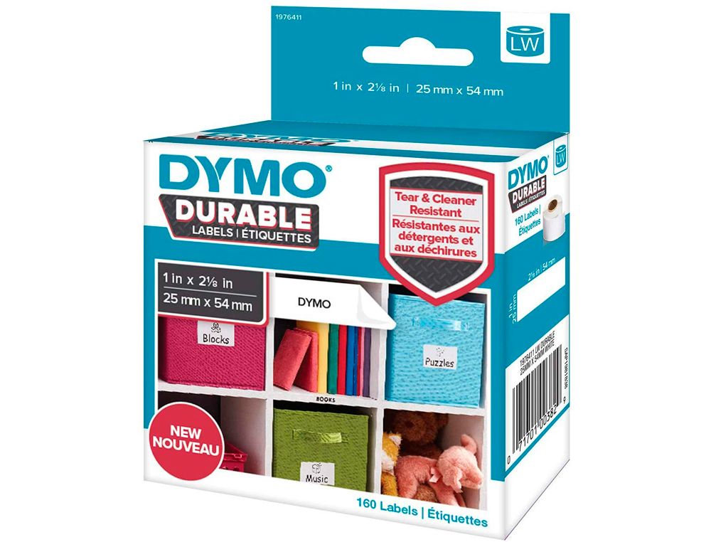 ROULEAU ÉTIQUETTES DYMO LABEL WRITER 25X54MM 160 ÉTIQUETTES SUPPORT POLYPROPYLÈNE BLANC
