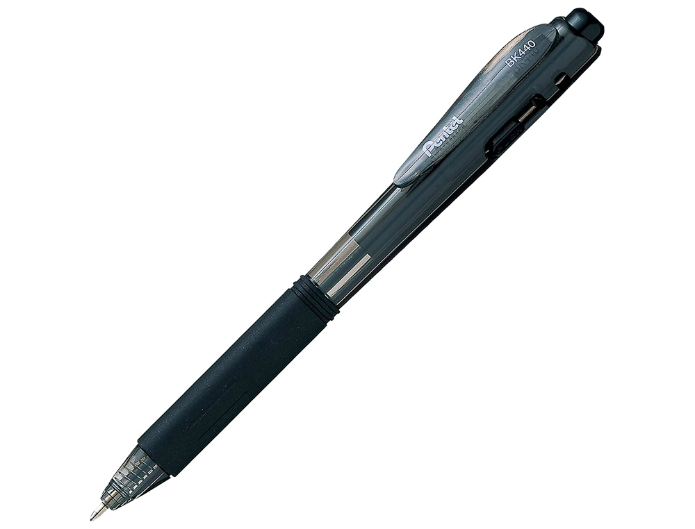 STYLO-BILLE PENTEL WOW POINTE 1MM RTRACTABLE GRIP CAOUTCHOUC CORPS TRIANGULAIRE ERGONOMIQUE ENCRE COLORIS NOIR