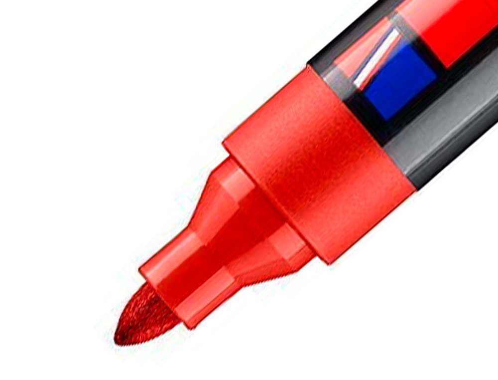 MARQUEUR EDDING PERMANENT E300 POINTE OGIVE TRAC 1.5/3MM CORPS PLASTIQUE COLORIS ROUGE