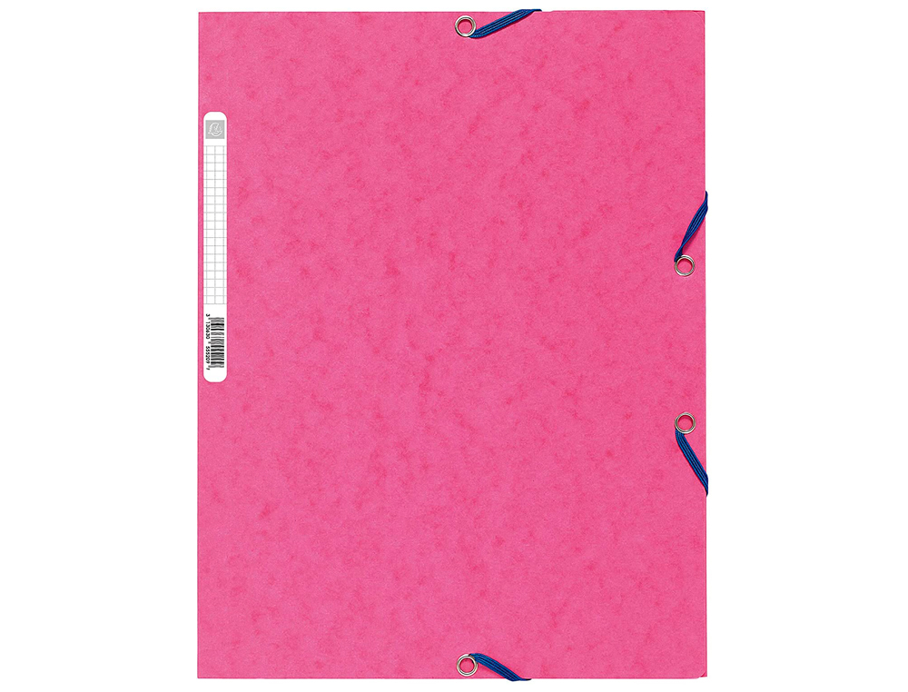 CHEMISE EXACOMPTA CARTE LUSTRE 5/10E 400G 3 RABATS ET LASTIQUE A4 FORMAT 240X320MM COLORIS FUSCHIA