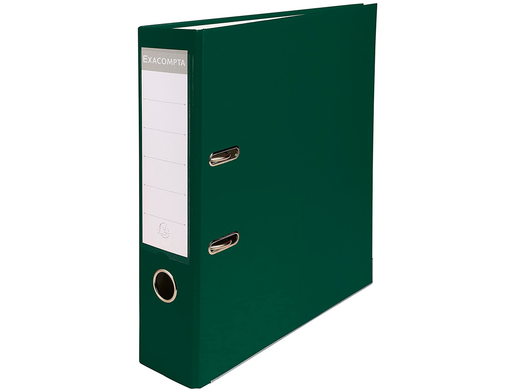 CLASSEUR LEVIER EXACOMPTA A4 POLYPROPYLNE 22/10E DOS 80MM COLORIS VERT FONC