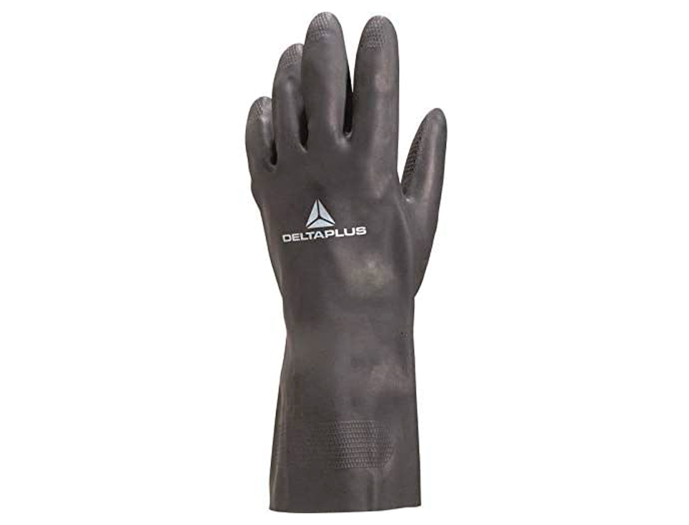 GANT NOPRNE DELTAPLUS FLOQU COTON LONGUEUR 30CM PAISSEUR 0.75MM COLORIS NOIR TAILLE 7/8 PAIRE