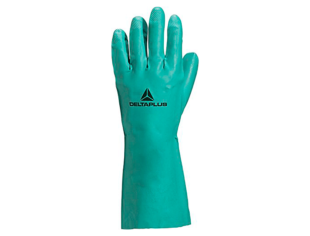 GANT NITRILE DELTAPLUS FLOQU COTON LONGUEUR 33CM PAISSEUR 0.40MM COLORIS VERT TAILLE 10/11 PAIRE