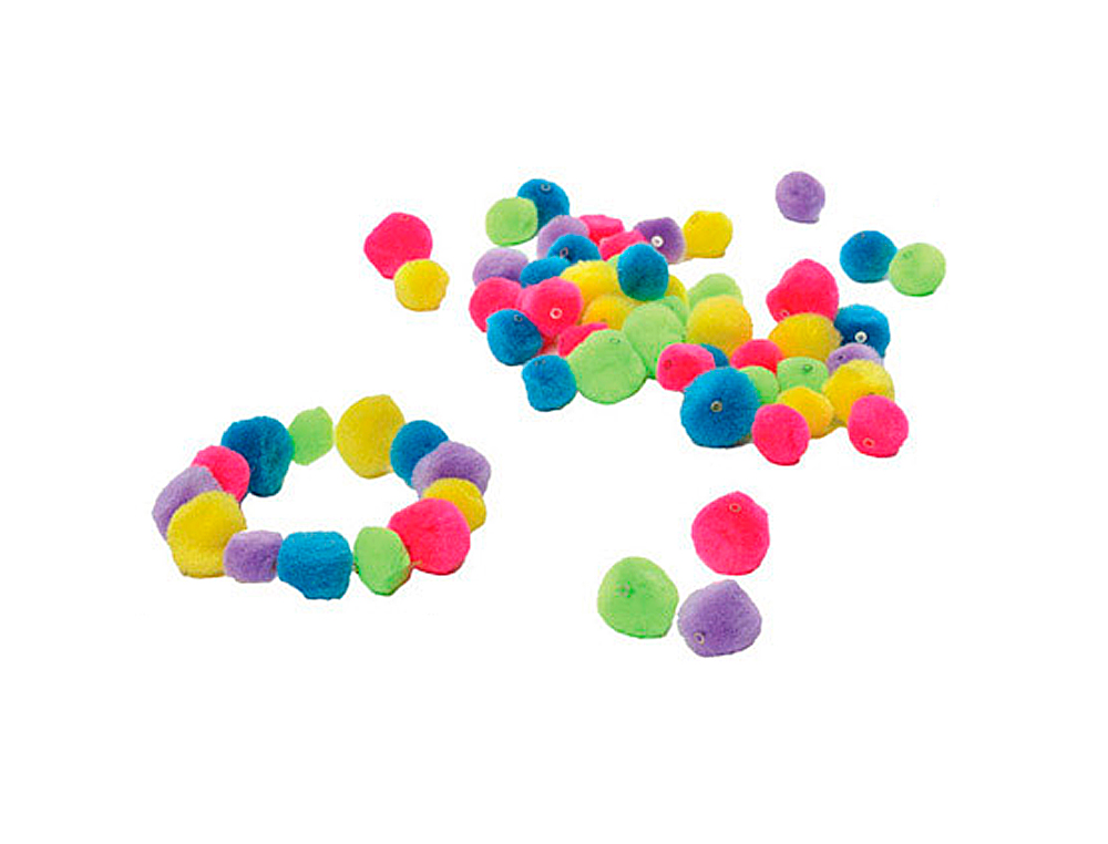 POMPON À ENFILER CULTURE CLUB DIAMÈTRE 20/35MM TAILLES COLORIS ASSORTIS LOT 200 UNITÉS