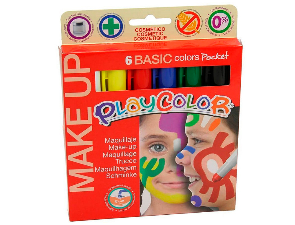 STICK MAQUILLAGE DTM POCKET METALLIC HYPOALLERGÉNIQUE SANS PARABÈNE NETTOYAGE EAU COLORIS ASSORTIS BOÎTE 6 UNITÉS