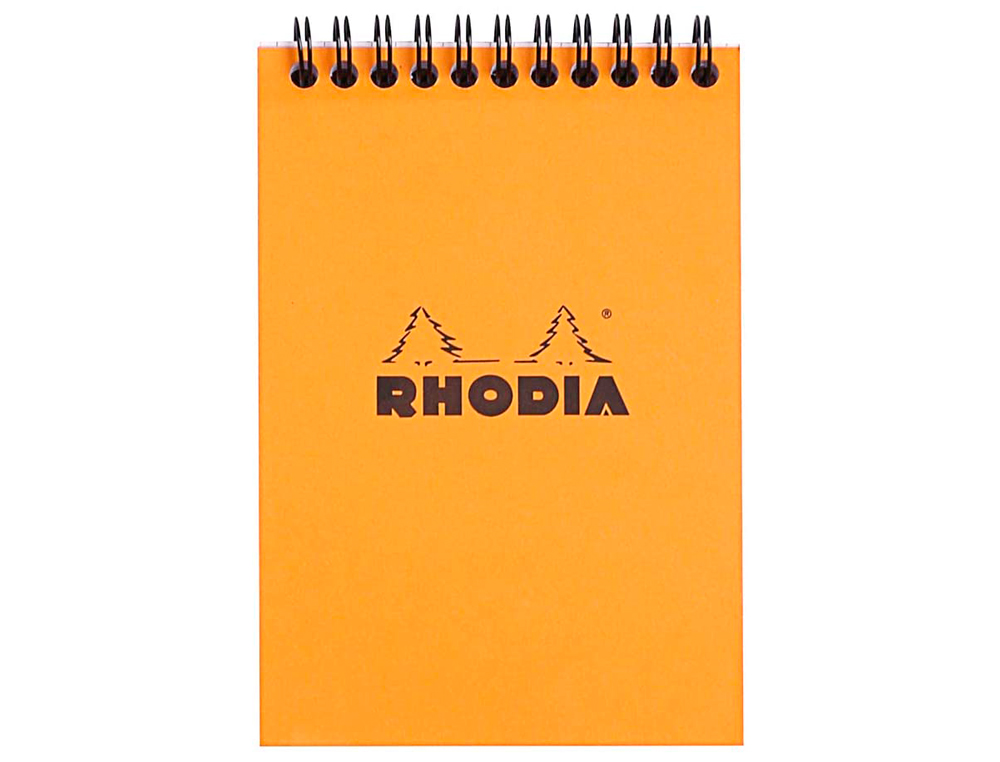 BLOC RHODIA CLASSIC ORANGE A6 10.5X14.8CM COUVERTURE CARTE ENDUITE RELIURE INTGRALE 80F 80G 5X5MM MICROPERFOR