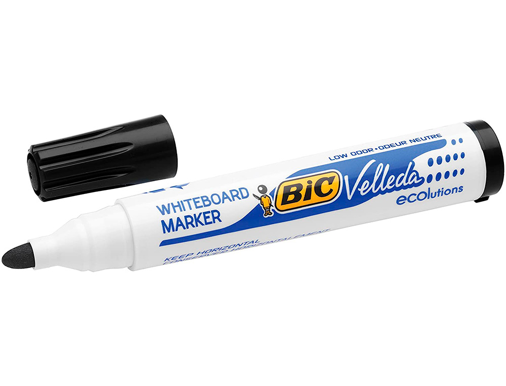 MARQUEUR BIC VELLEDA 1701 EFFAABLE POINTE OGIVE TRAC 1-5MM ENCRE BASE ALCOOL INODORE CORPS PLASTIQUE NOIR