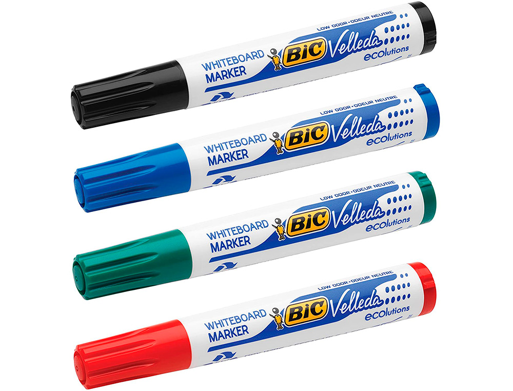 MARQUEUR BIC VELLEDA 1701 EFFAABLE POINTE OGIVE TRAC 1-5MM ENCRE BASE ALCOOL INODORE CORPS PLASTIQUE NOIR
