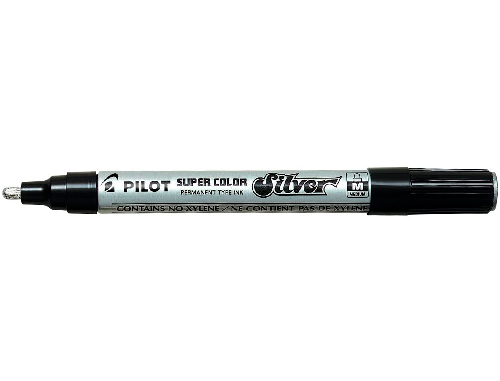 MARQUEUR PILOT FEUTRE PERMANENT ENCRE MTALLIQUE POINTE NON BISAUTE MEDIUM POLYACTATE 4.5 MM ARGENT