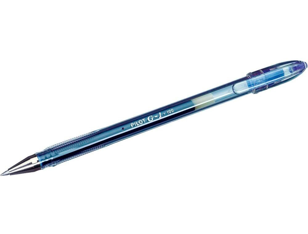 STYLO-BILLE PILOT G1 5 CRITURE FINE 0.3MM ENCRE GEL RECHARGEABLE CORPS TRANSLUCIDE COLORIS BLEU
