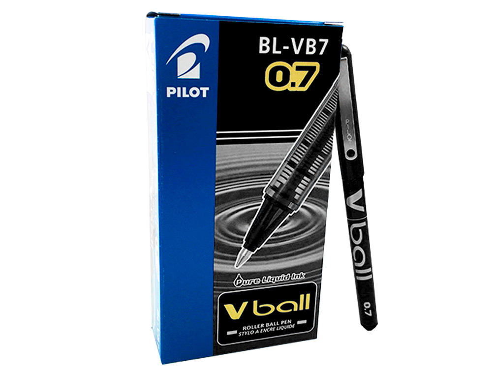ROLLER PILOT VBALL 7 CRITURE MOYENNE 0.5MM ENCRE LIQUIDE NIVEAU VISIBLE RGULATEUR DBIT CLIP MTAL COLORIS NOIR