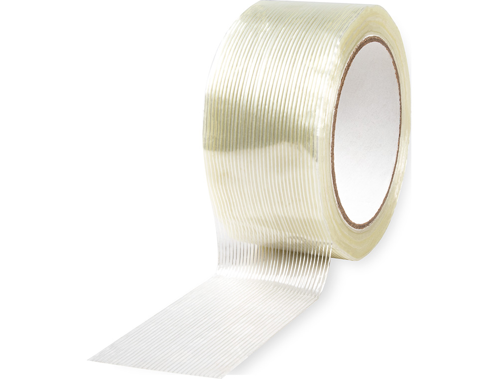 RUBAN ADHESIF ARME Q-CONNECT IMPERMEABLE FILS POLYESTER    POUR RENFORCER EMBALLAGES     PRODUITS TRES LOURDS 50MMX50M