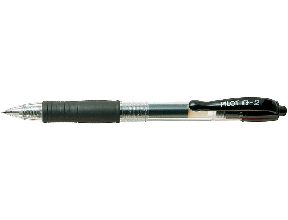 ROLLER PILOT G2 5 ECRITURE FINE 0.3MM ENCRE GEL RETRACTABLE RECHARGEABLE CORPS TRANSLUCIDE GRIP CAOUTCHOUC NOIR